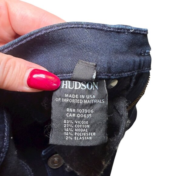Hudson Jeans Nico Mid-Rise Super Skinny Jeans Dark Wash Size 23 - Picture 7 of 9